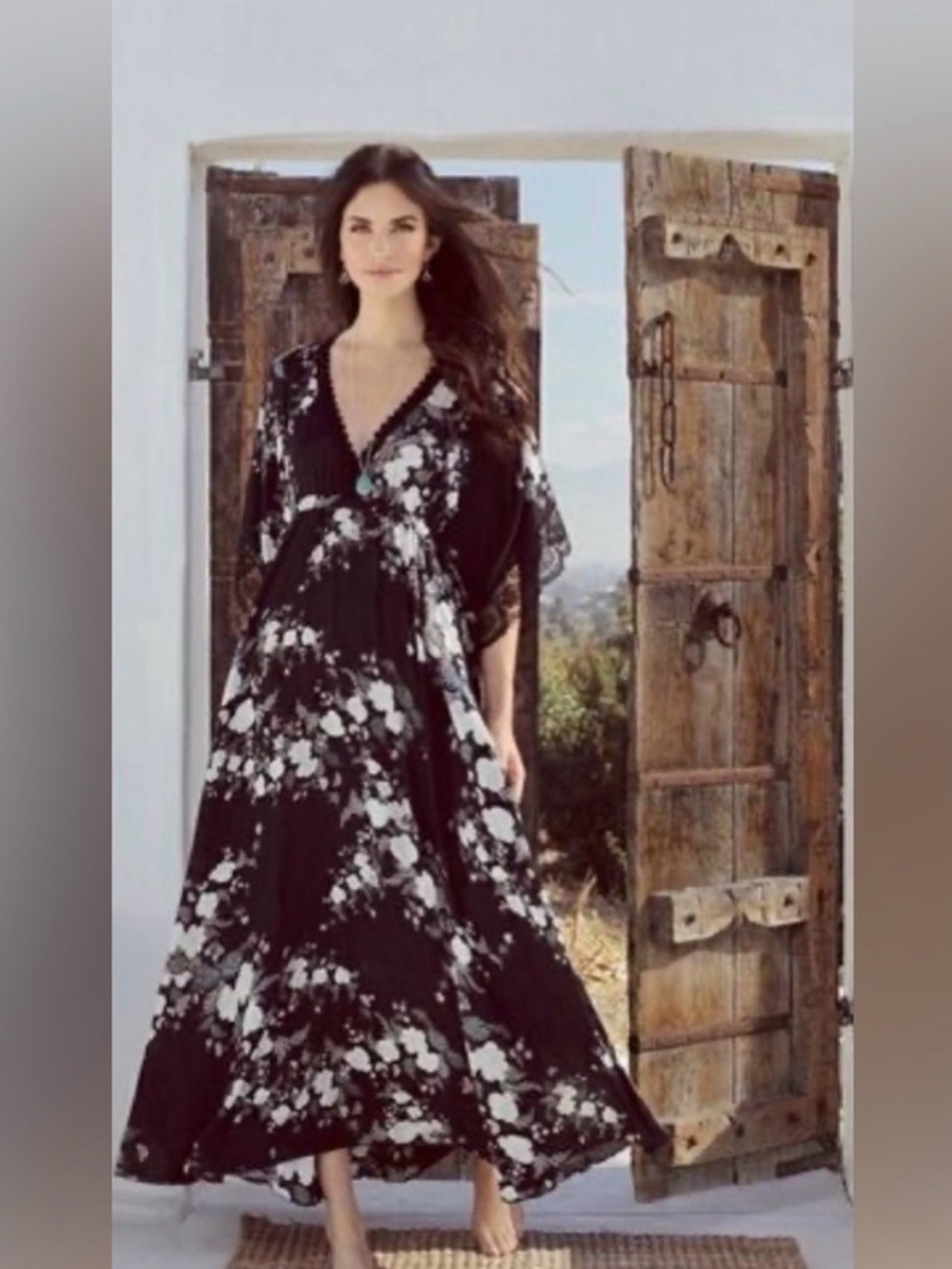 Love by Johnny Was Kimono/Dress Emiko Flowy Maxi Lace Floral Oversized